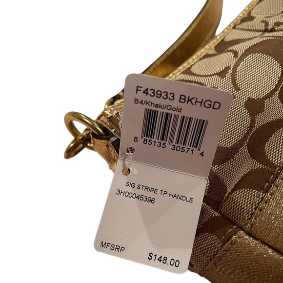 Gold and Khaki Coach Mini Purse - Picture 3 of 4